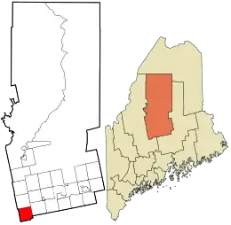 Location in Piscataquis County and the state of Maine.