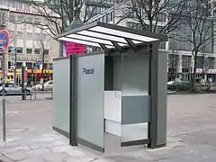 Modernist street urinal in Hamburg, Germany