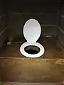 Pit latrine from the inside at a household near Maseru, Lesotho (same toilet as shown left from the outside)