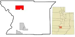 Location in Piute County and the state of Utah.