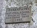 Plaque at Curratavey National School, County Cavan.