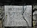 Plaque at Meenbane National School, near Ballybofey in the east of County Donegal in Ulster.