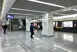 Platform of Yudongcheng Station on the south of the subdistrict, 2020