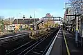 The station platforms and footbridge.