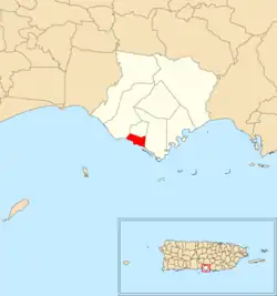 Location of Playa within the municipality of Santa Isabel shown in red