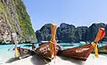 Longtail boats, Maya Beach