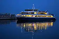 Pleasure boat in the bay of Baku, Azerbaijan