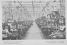 A weaving shed of the Finlayson & Co factory in Tampere, Finland, in 1932