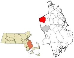 Location in Plymouth County in Massachusetts