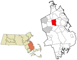 Location in Plymouth County in Massachusetts