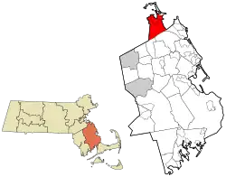 Location in Plymouth County in Massachusetts