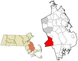 Location in Plymouth County in Massachusetts