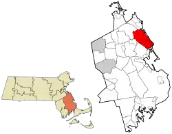 Location in Plymouth County in Massachusetts