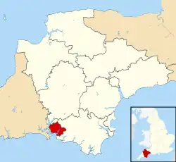 Shown within Devon