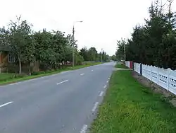 VR673 road in Krugło village, gmina Dąbrowa Białostocka, podlaskie, Poland