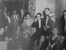 Salvadoran poet Roque Dalton fifth from right to left with intellectuals from the Committed Generation (University Literary Circle). San Salvador, 1961