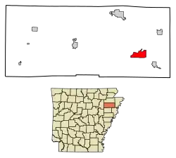 Location of Marked Tree in Poinsett County, Arkansas.