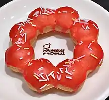 Strawberry flavor mochi donut by Mister Donut