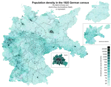 Population density in the 1925 census