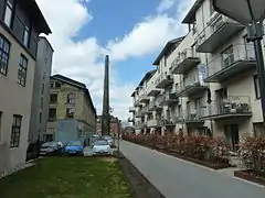 The grounds of the former porcelain factory now house residential units