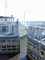 U.S. Army Corps of Engineer personnel overlooks the closing of the lakeside gates.