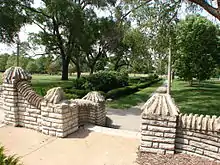 Flagstone steps in Portage Park