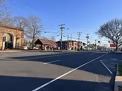 Main Street in Portland facing toward the town hall