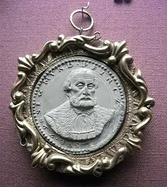 Portrait miniature in stone, 1544, Sigmund Pfinzing, aged 79, WB.255