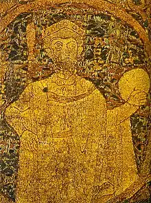 The portrayal of Stephen I on the Hungarian coronation pall from 1031