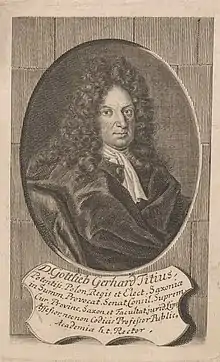 1713 engraving of Titius by Martin Bernigeroth