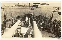 Image 60Postcard of USS Connecticut being used for troop transport in 1919 (from Pre-dreadnought battleship)