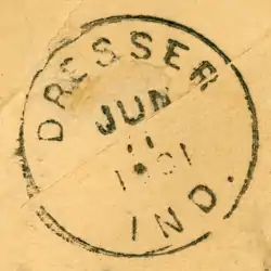 Postmark from the Dresser post office