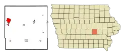 Location of Grinnell, Iowa