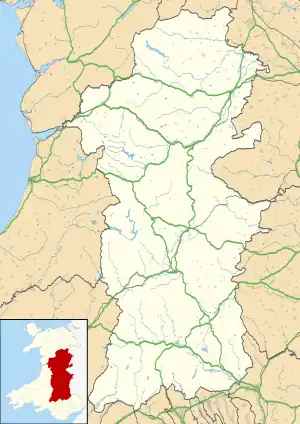 Brecon VHF-FM transmitting station is located in Powys