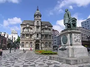 Portuguese pavement in Generoso Marques Square, Curitiba, Brazil