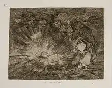 A woman lies dead, demons dance, spectres watch and celebrate; men pray and wring their hands in grief; while shafts of powerful light emanate and shine from her corpse/body or will she rise to live again, perhaps she is not quite dead yet.