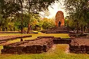 Ancient ruins in a forest