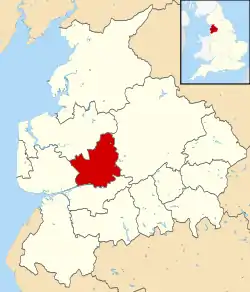 Shown within Lancashire and England