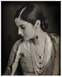 Indira Devi, mid 1930s, Kinsey Studios, Delhi.