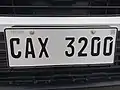 Private vehicle license plate produced in 2022.