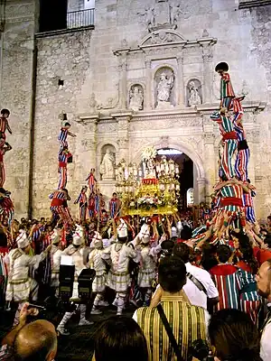 Muixeranga human tower at La Mare de Déu de la Salut Festival' of Algemesí