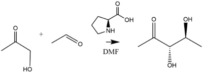 Proline-catalyzed asymmetric aldol reaction