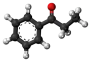 Ball-and-stick model of the propiophenone molecule