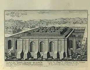 An imaginary view of the Temple, on a huge base in the foreground. 1721