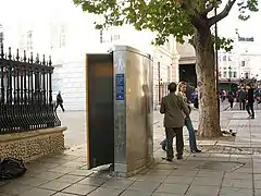 Modern street urinal in London