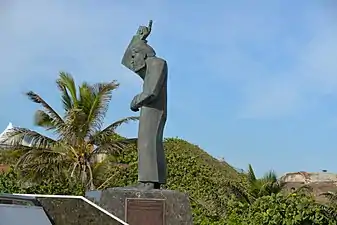 Statue at Plaza San Juan Bautista, near the Capitol of Puerto Rico