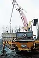 A Putzmeister concrete pump in Germany in 1985.