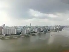 Pyongyang as seen from the hotel, looking in northern direction