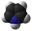 Space-filling model of the pyrrole molecule