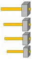 Dimensions of four Pythagorean hammers.